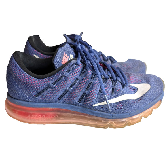 Nike Womens Air Max 2016 Purple Neon Pink Mesh Athletic Activewear Running Shoe - Picture 3 of 9